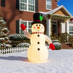 Charming 240cm Inflatable Snowman with LED Lights