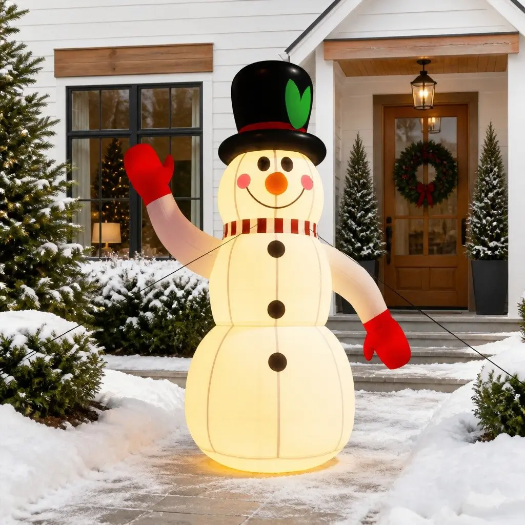 Inflatable Snowman Christmas Decoration 300cm LED Lights Outdoor Garden