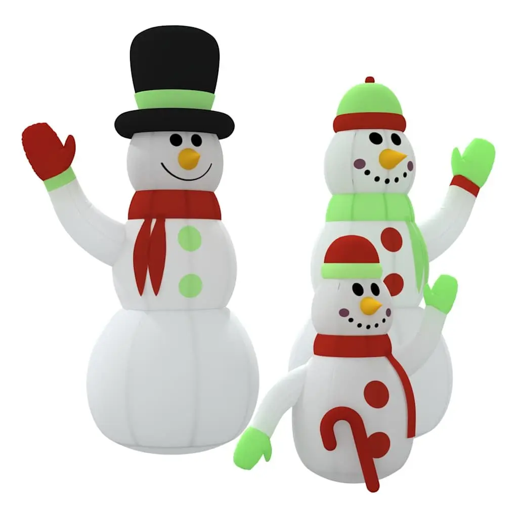 Christmas Yard Decoration Inflatable Family Snowman 500cm Multicolour with LED Lighting