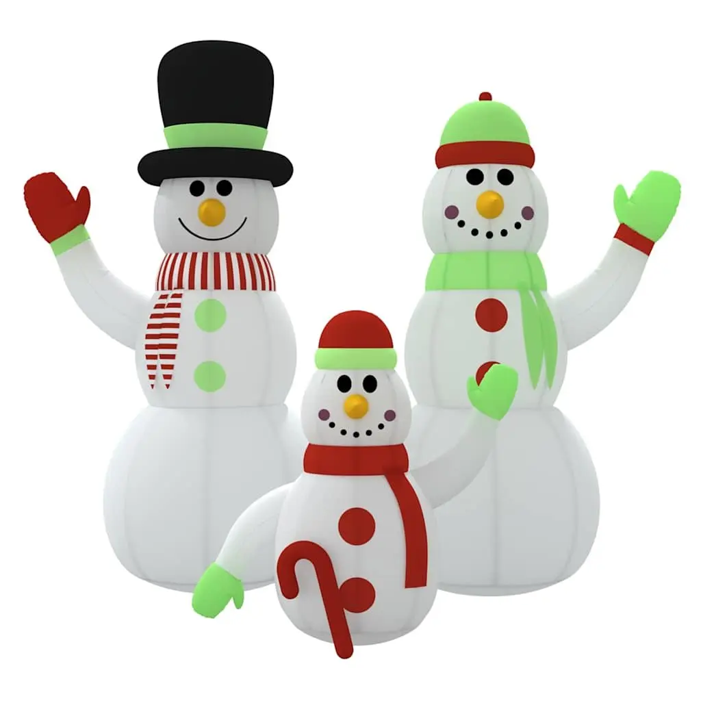 Christmas Yard Decoration Inflatable Family Snowman 500cm Multicolour with LED Lighting