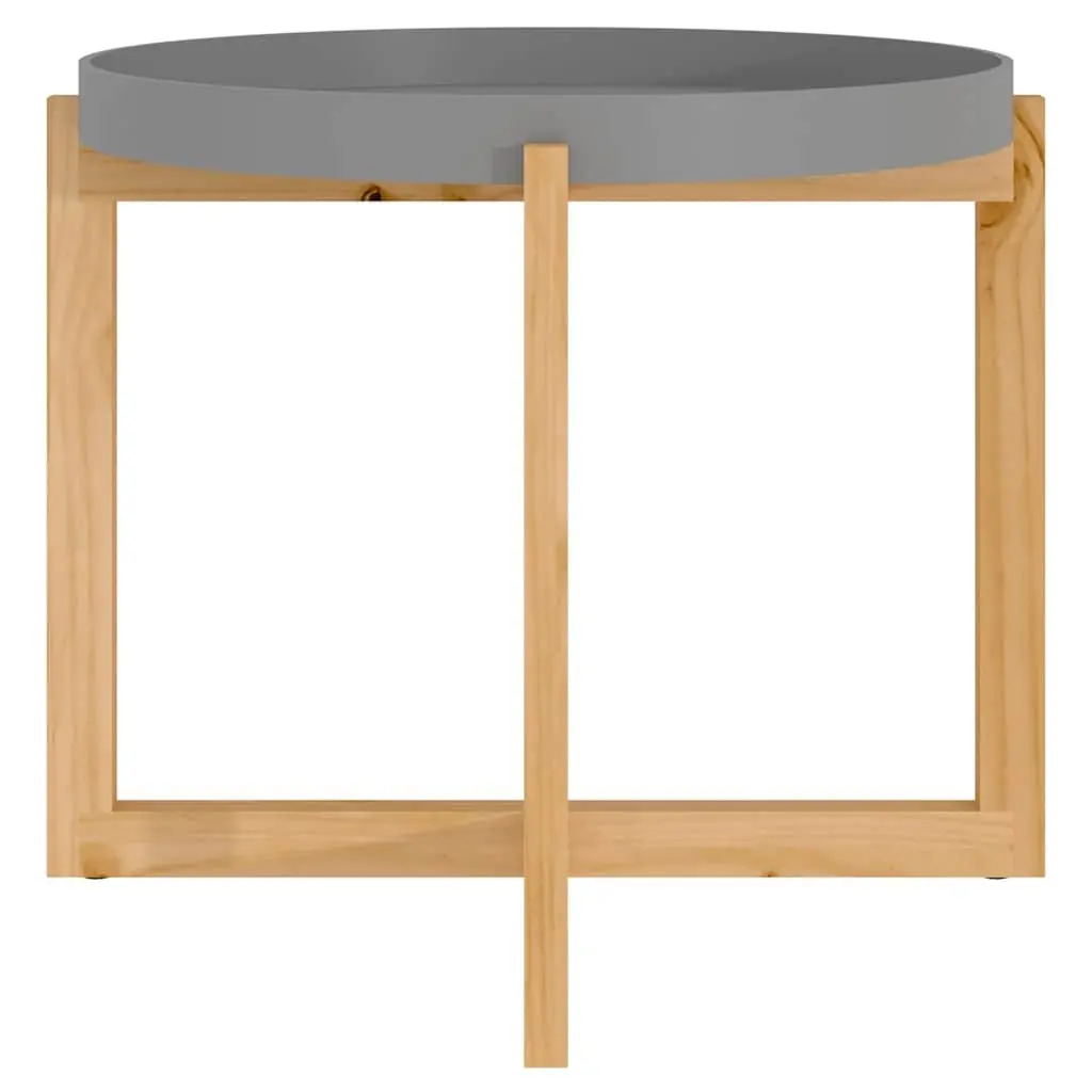 Coffee Table Grey 53x53x43.5cm Engineered Wood Solid Pinewood Feet