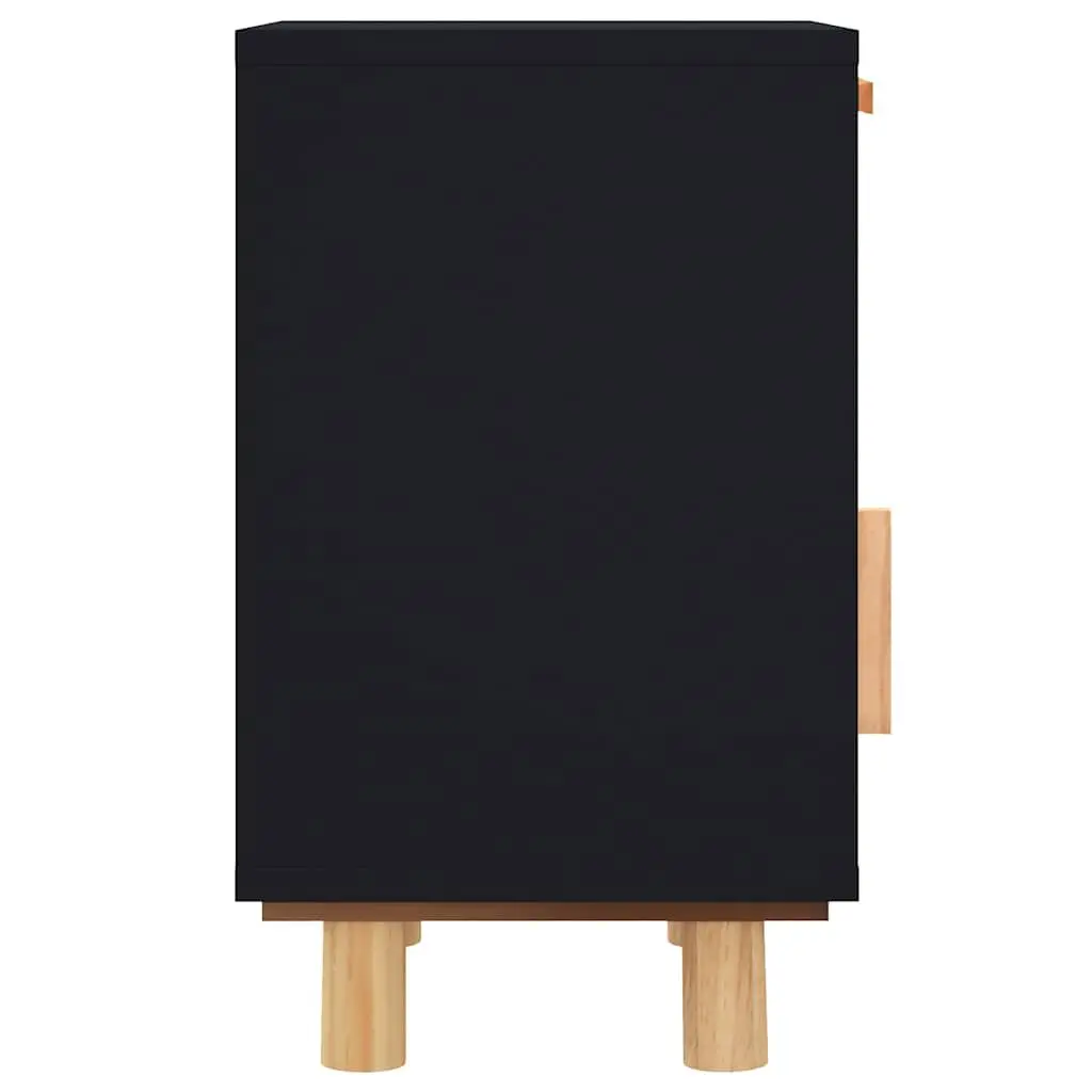 Black Bedside Cabinets with Storage Drawers