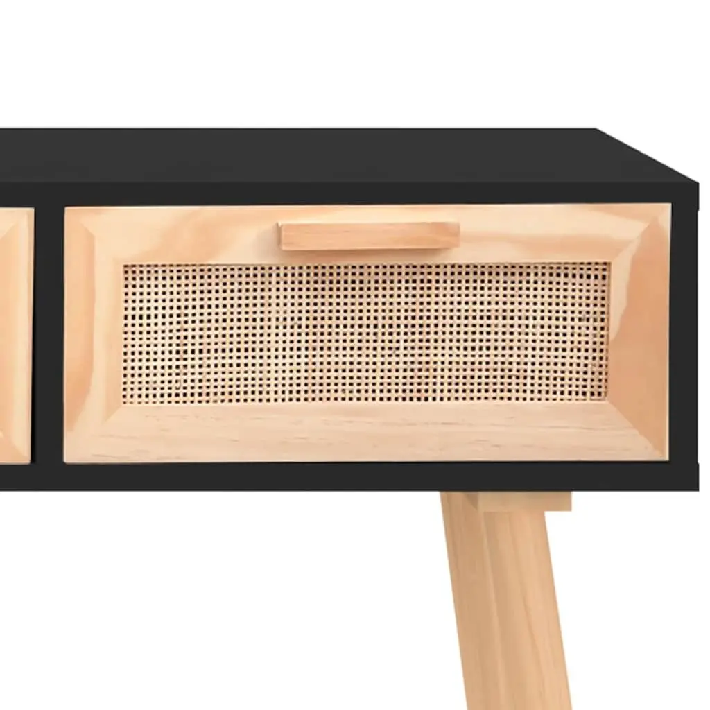 Black Console Table 105x30x75 cm with 3 Drawers