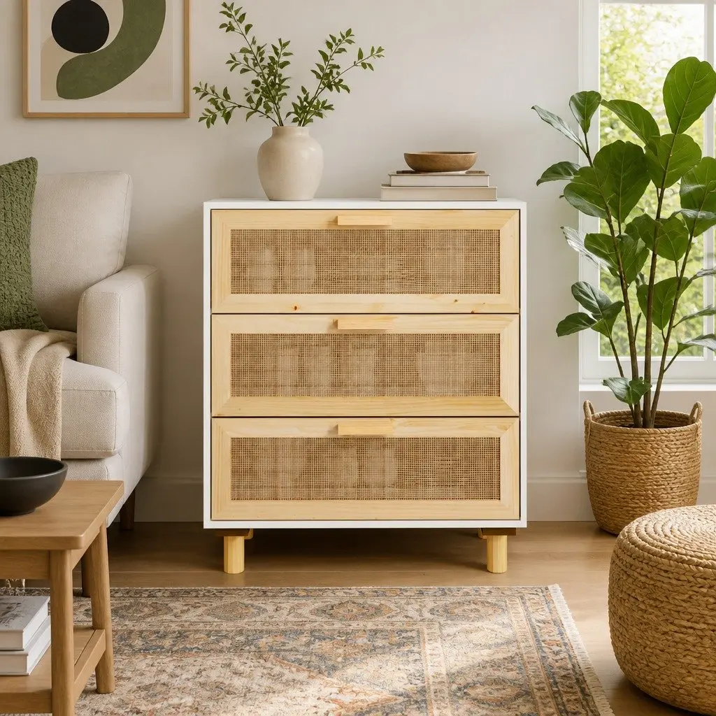 White Sideboard with Storage Drawers
