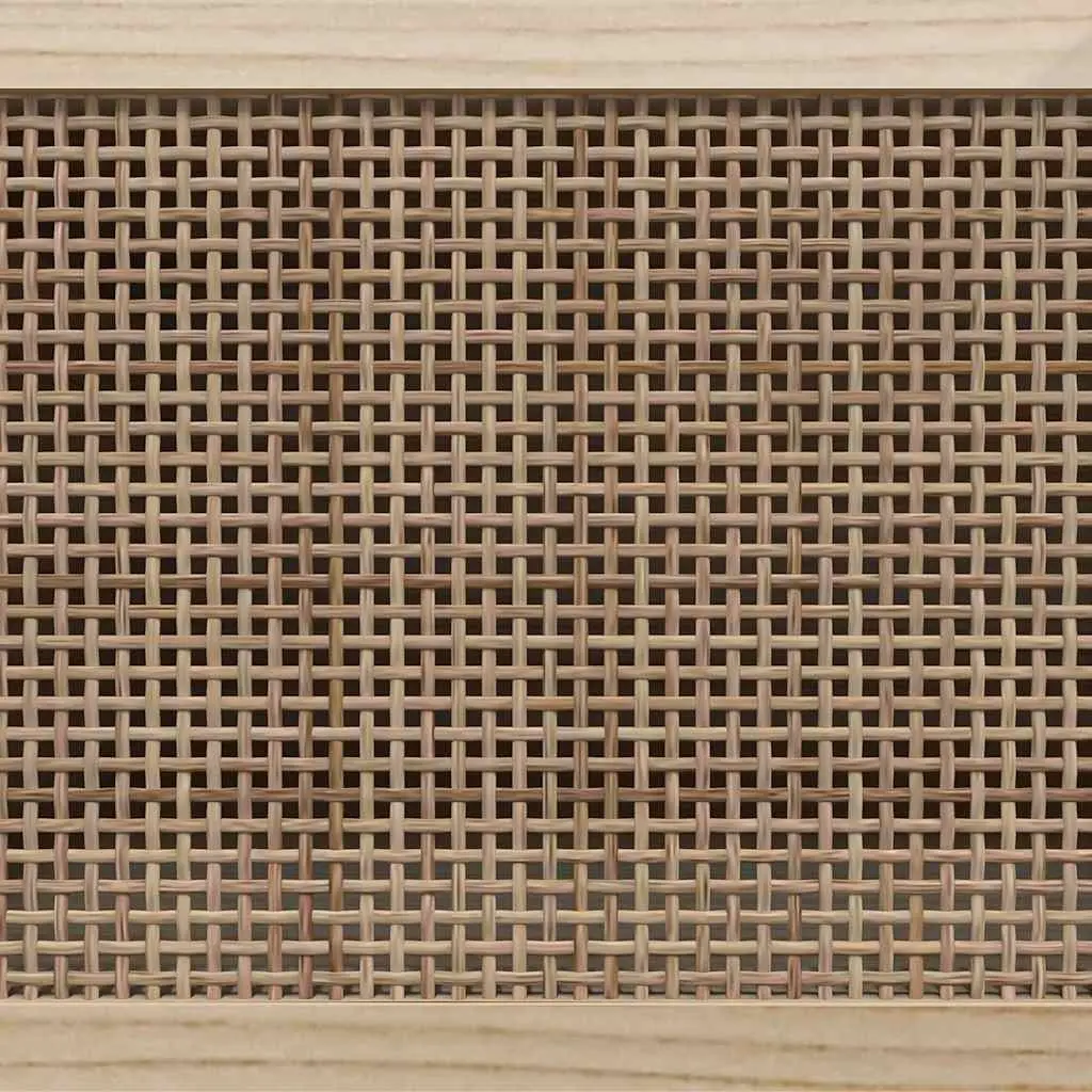 Black Sideboard Cabinet with Rattan Weaving