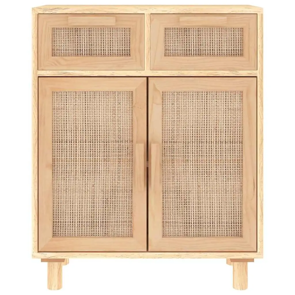 Sideboard Cabinet Storage 60x30x75cm Brown Solid Wood Pine Rattan