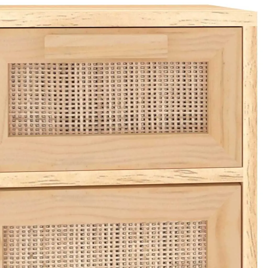 Sideboard Cabinet Storage 60x30x75cm Brown Solid Wood Pine Rattan