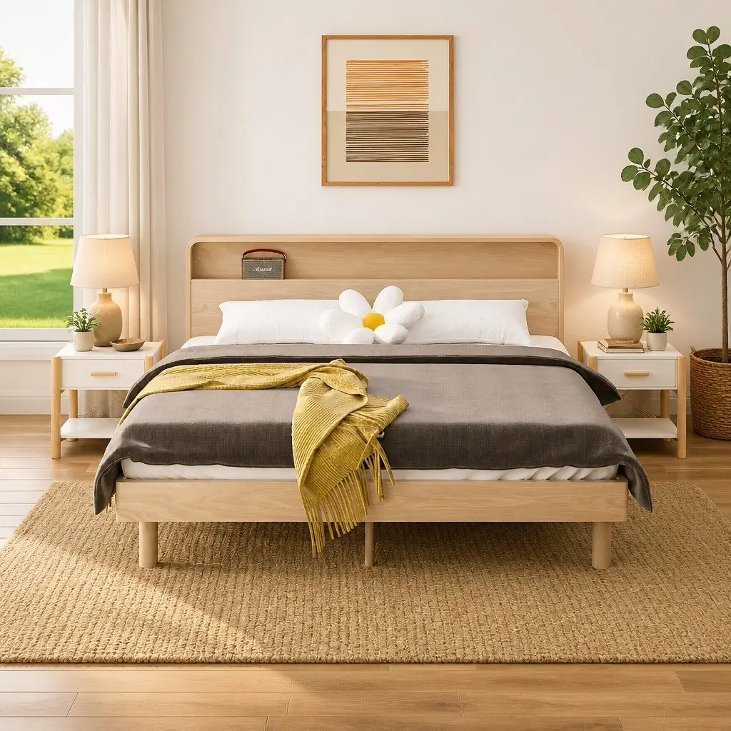 Bedside Tables Storage Nightstand 42 x 38 x 45 cm White Engineered Wood Set of 2