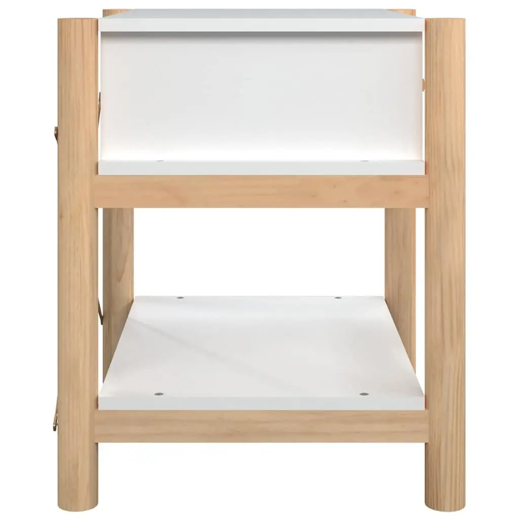 Bedside Tables Storage Nightstand 42 x 38 x 45 cm White Engineered Wood Set of 2