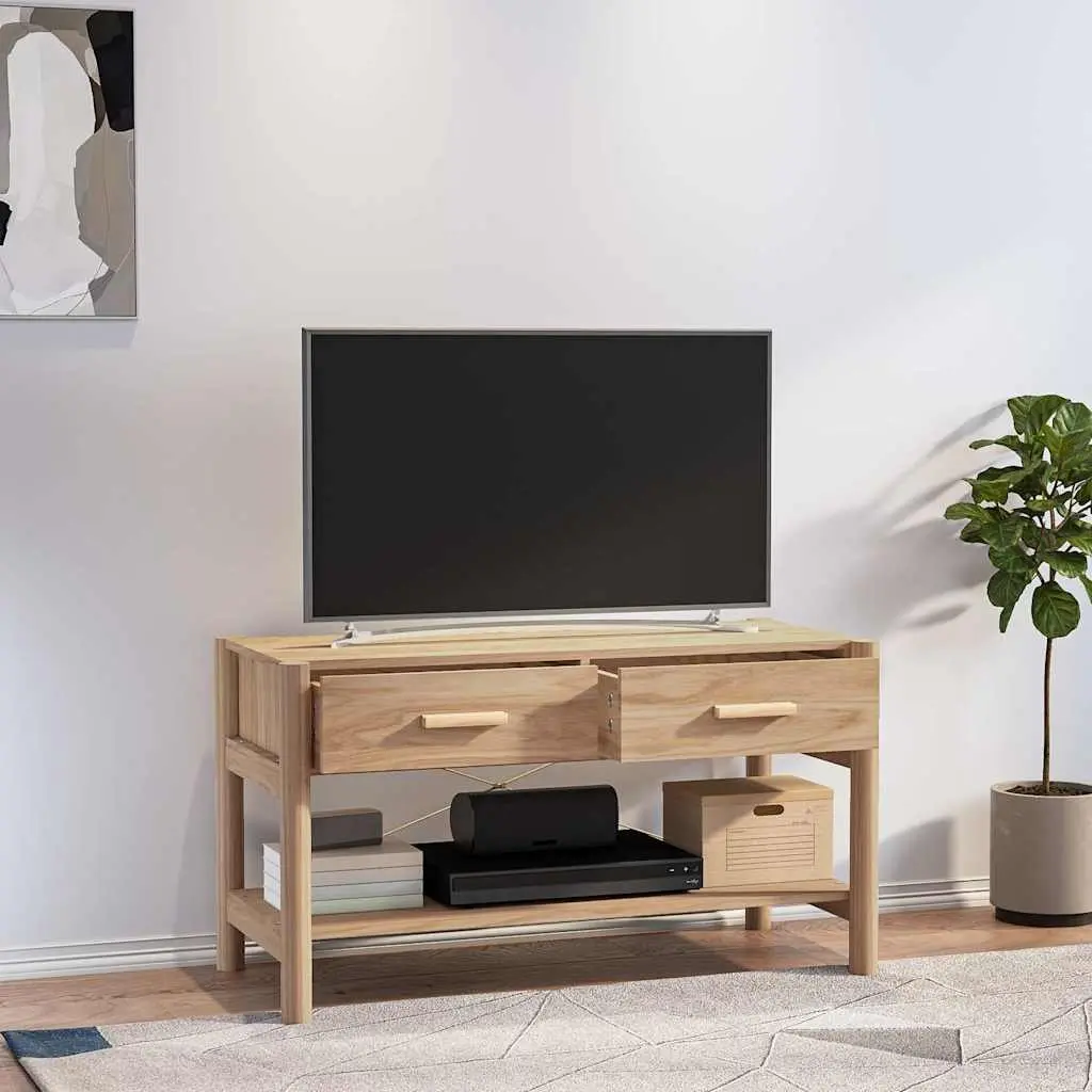 TV Cabinet Storage Unit 82x38x45cm Brown with Wooden Legs for Living Room