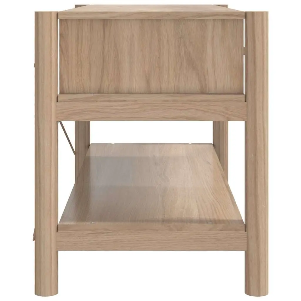 TV Cabinet Storage Unit 82x38x45cm Brown with Wooden Legs for Living Room