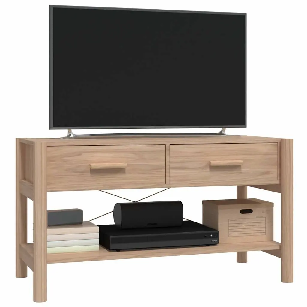 TV Cabinet Storage Unit 82x38x45cm Brown with Wooden Legs for Living Room