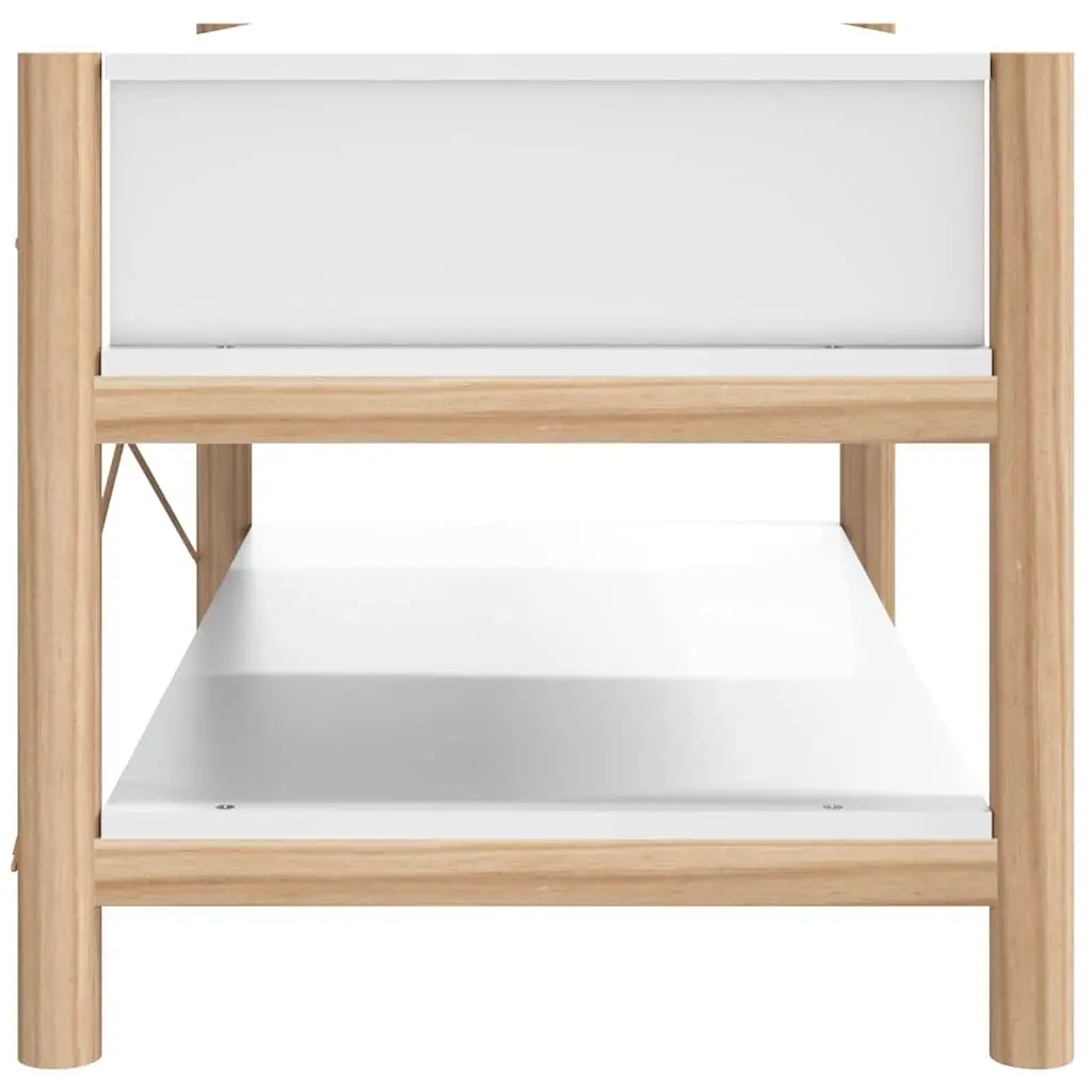 Coffee Table White Storage Side Table Engineered Wood Living Room Furniture