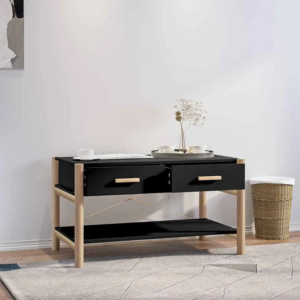 Coffee Table Storage Organiser Black 82 x 48 x 45 cm