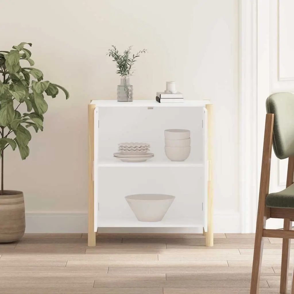 White Sideboard Cabinet 62x38x70 cm Storage Buffet Engineered Wood Furniture