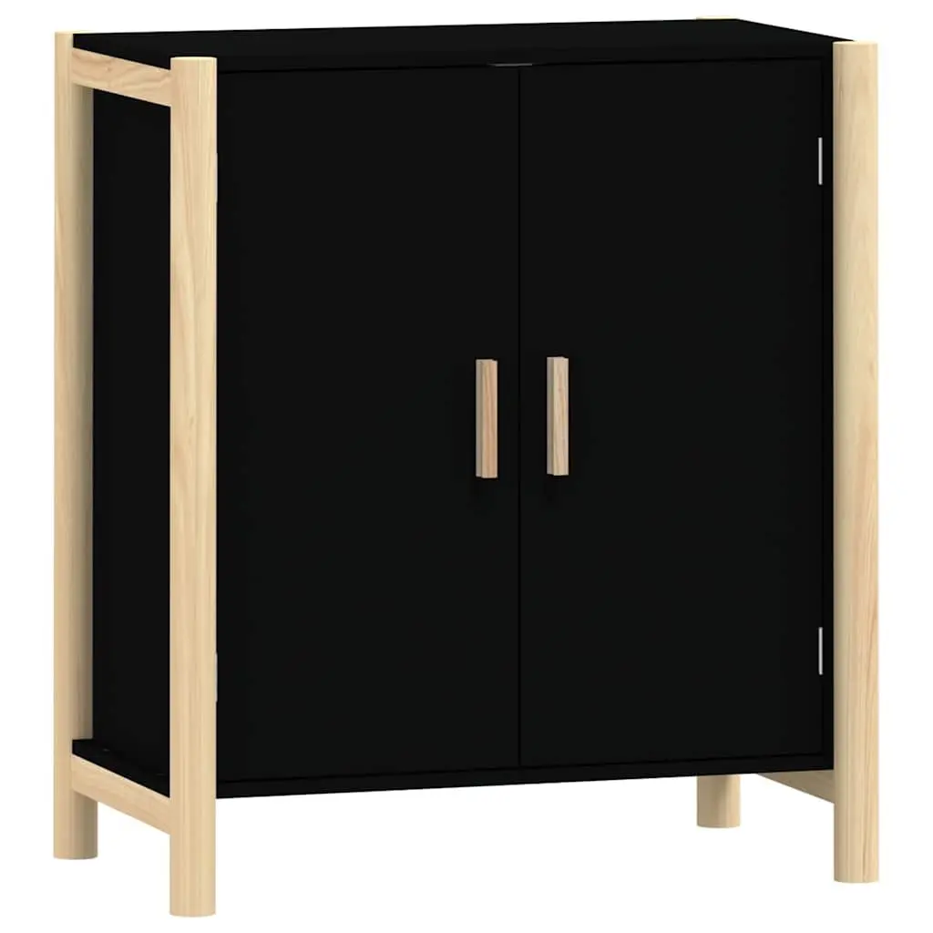Sideboard Cabinet Storage Furniture Black 62x38x70cm Engineered Wood Home Buffet