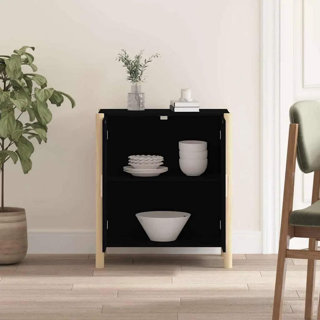 Sideboard Cabinet Storage Furniture Black 62x38x70cm Engineered Wood Home Buffet