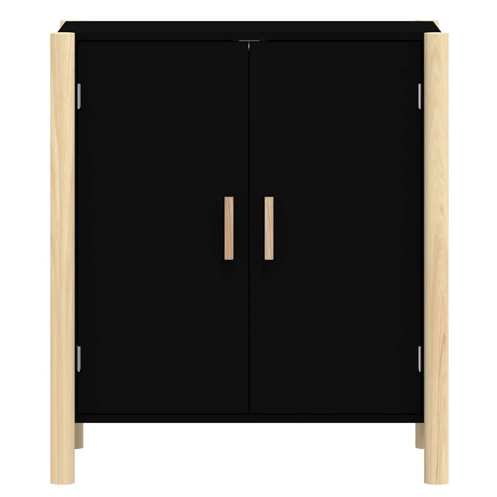 Sideboard Cabinet Storage Furniture Black 62x38x70cm Engineered Wood Home Buffet