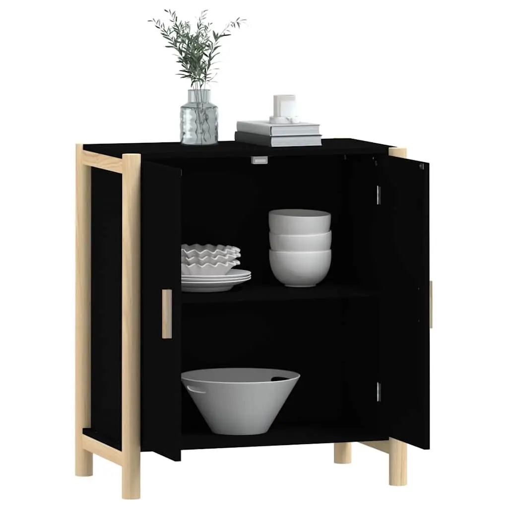 Sideboard Cabinet Storage Furniture Black 62x38x70cm Engineered Wood Home Buffet
