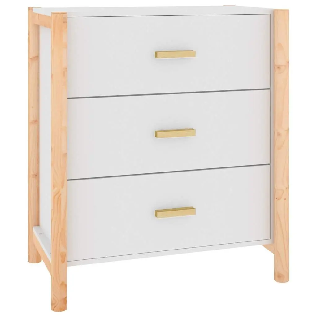 Sideboard Storage Cabinet 62x38x70cm White Engineered Wood Buffet