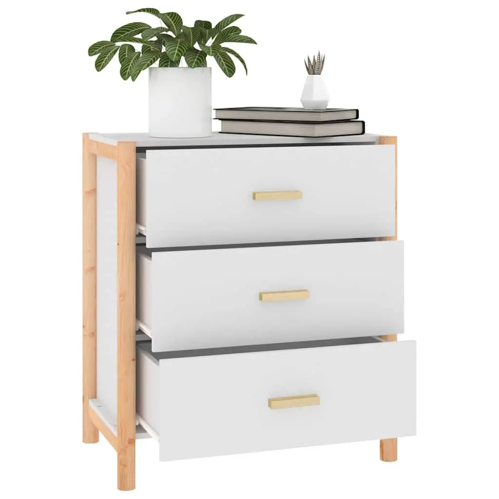 Sideboard Storage Cabinet 62x38x70cm White Engineered Wood Buffet