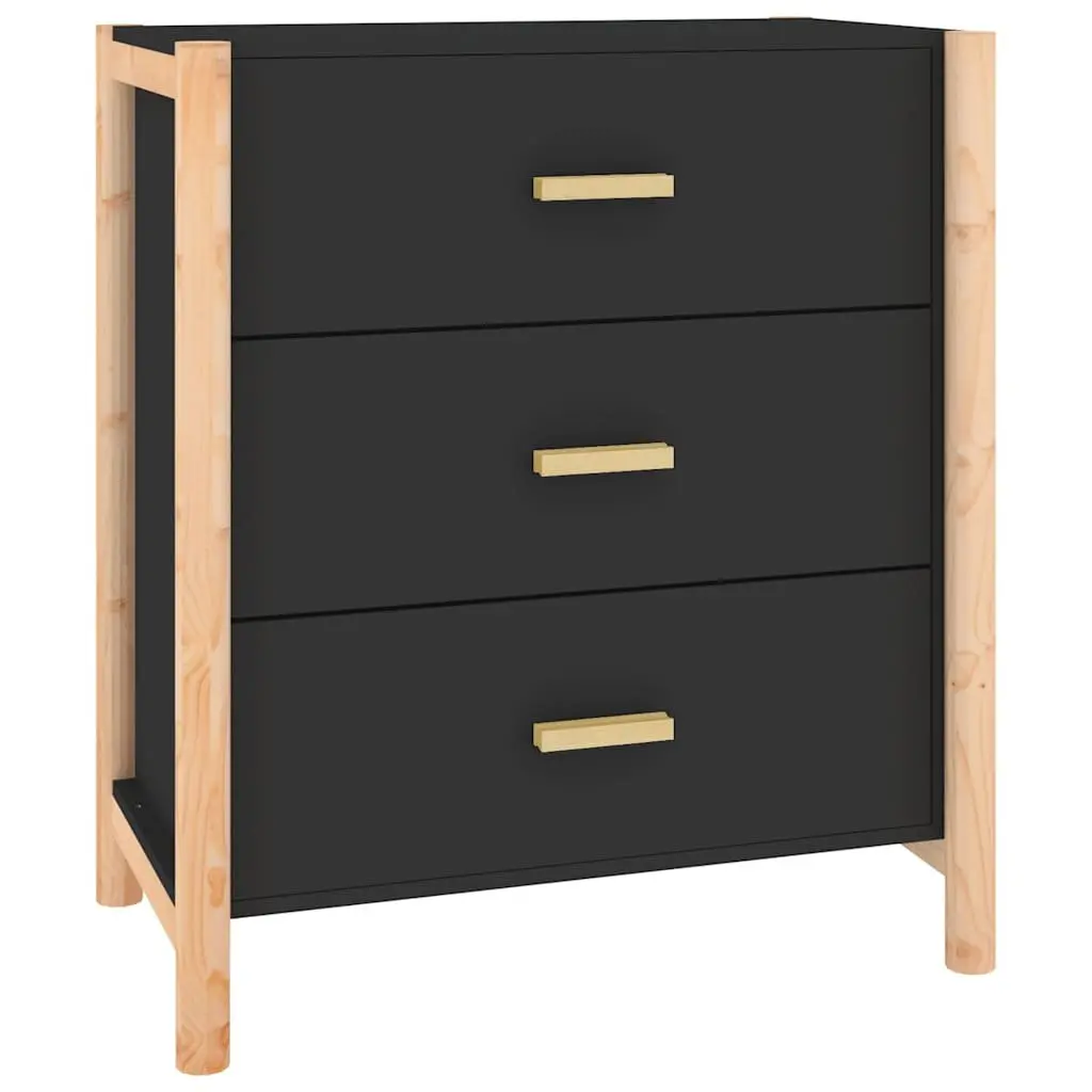 Black Sideboard with Solid Build 62x38x70 cm