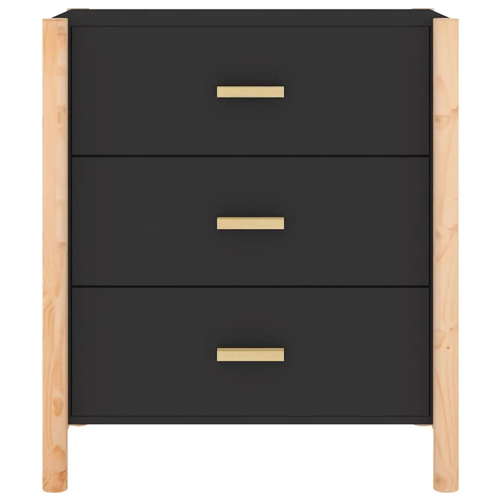 Black Sideboard with Solid Build 62x38x70 cm