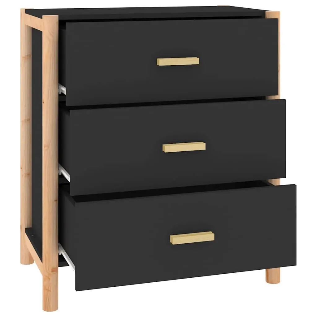 Black Sideboard with Solid Build 62x38x70 cm