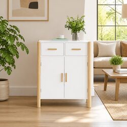 Reliable White Sideboard Storage Cabinet 62x38x75cm
