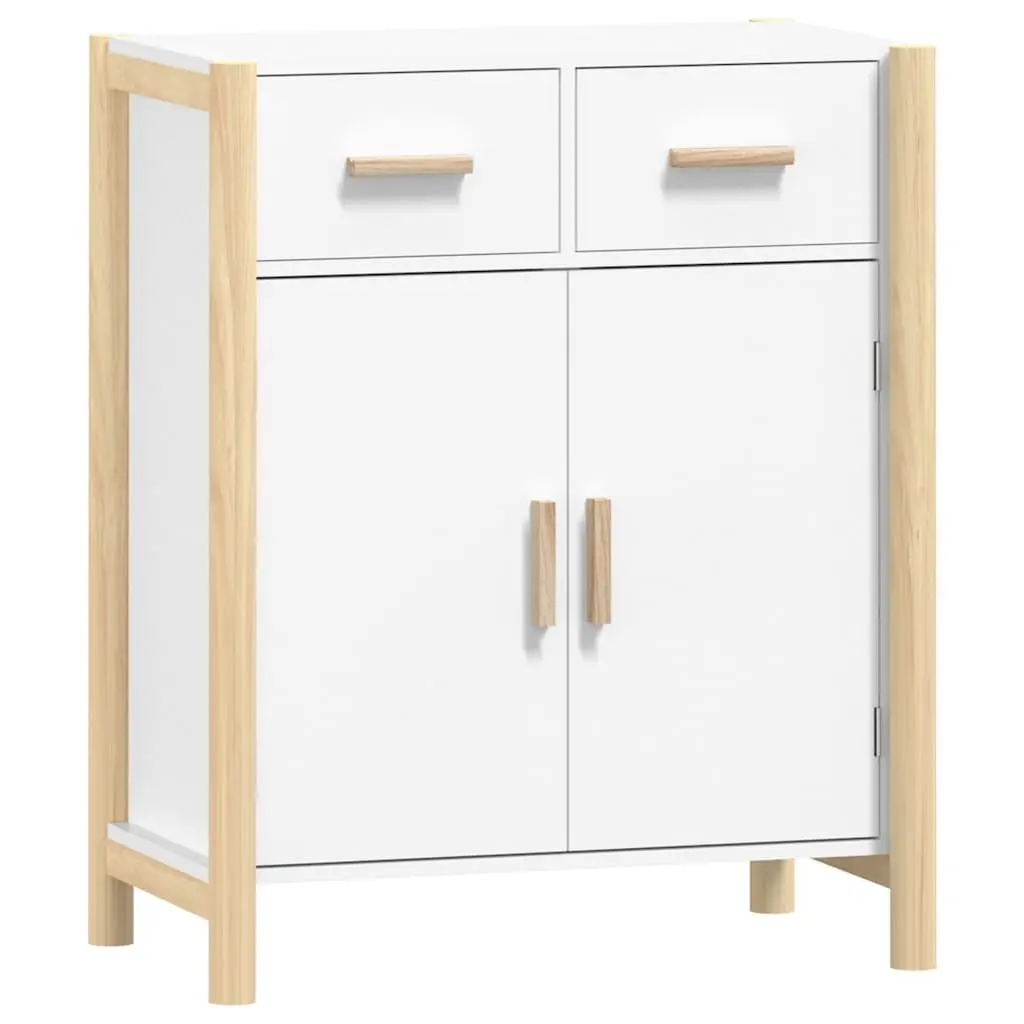 Sideboard Storage Cabinet White 62x38x75cm Engineered Wood Living Room Furniture