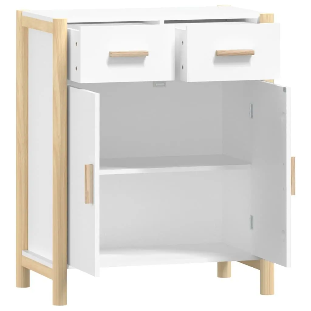 Sideboard Storage Cabinet White 62x38x75cm Engineered Wood Living Room Furniture