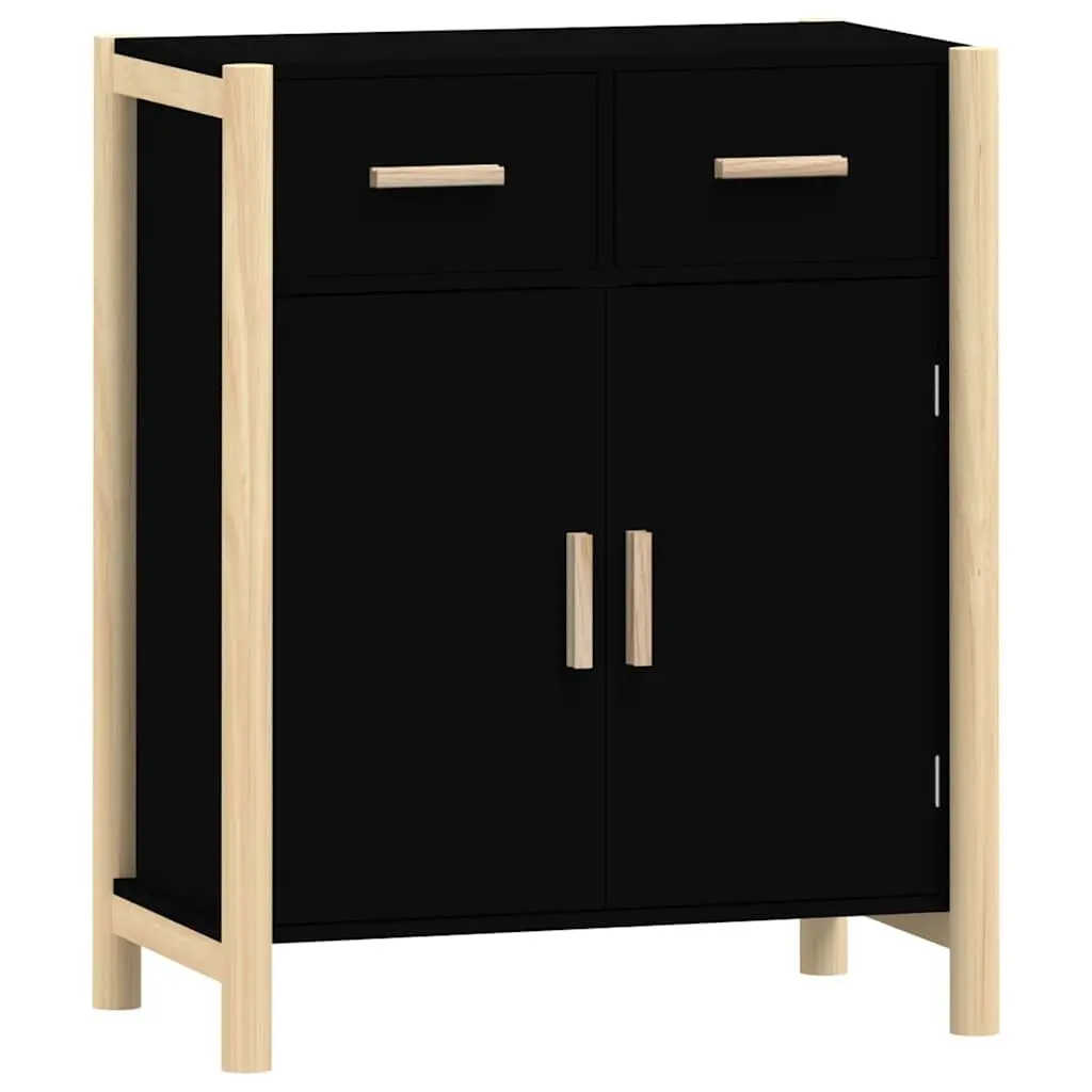 Sideboard Cabinet Storage Buffet 62x38x75cm Black Engineered Wood Furniture