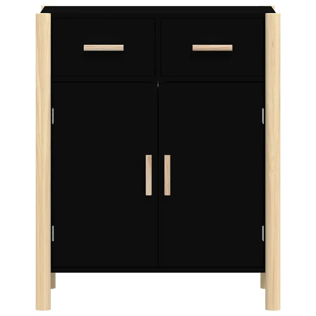 Sideboard Cabinet Storage Buffet 62x38x75cm Black Engineered Wood Furniture