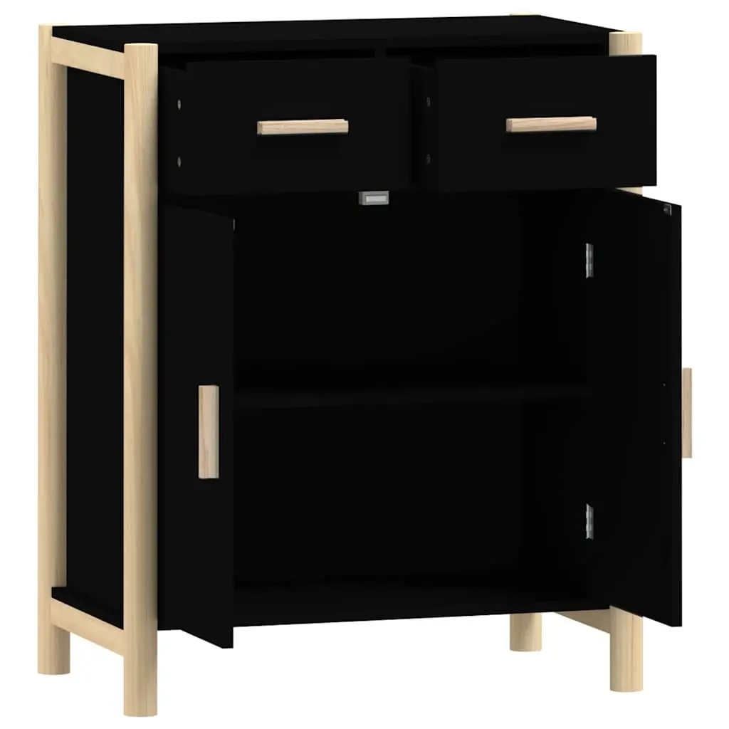 Sideboard Cabinet Storage Buffet 62x38x75cm Black Engineered Wood Furniture