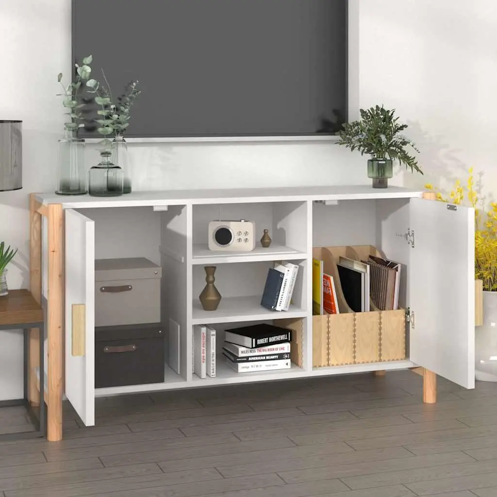 Sideboard Storage Cabinet 107x38x60cm White Engineered Wood