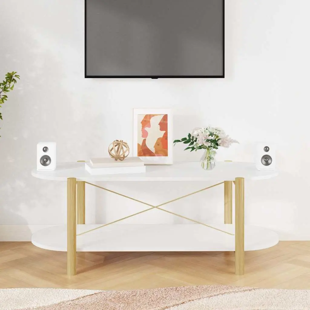 White Coffee Table with Ample Storage
