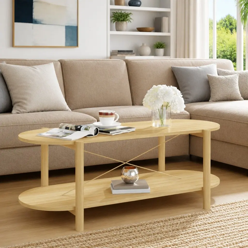 Coffee Table Storage 110x48x40 cm Brown Engineered Wood