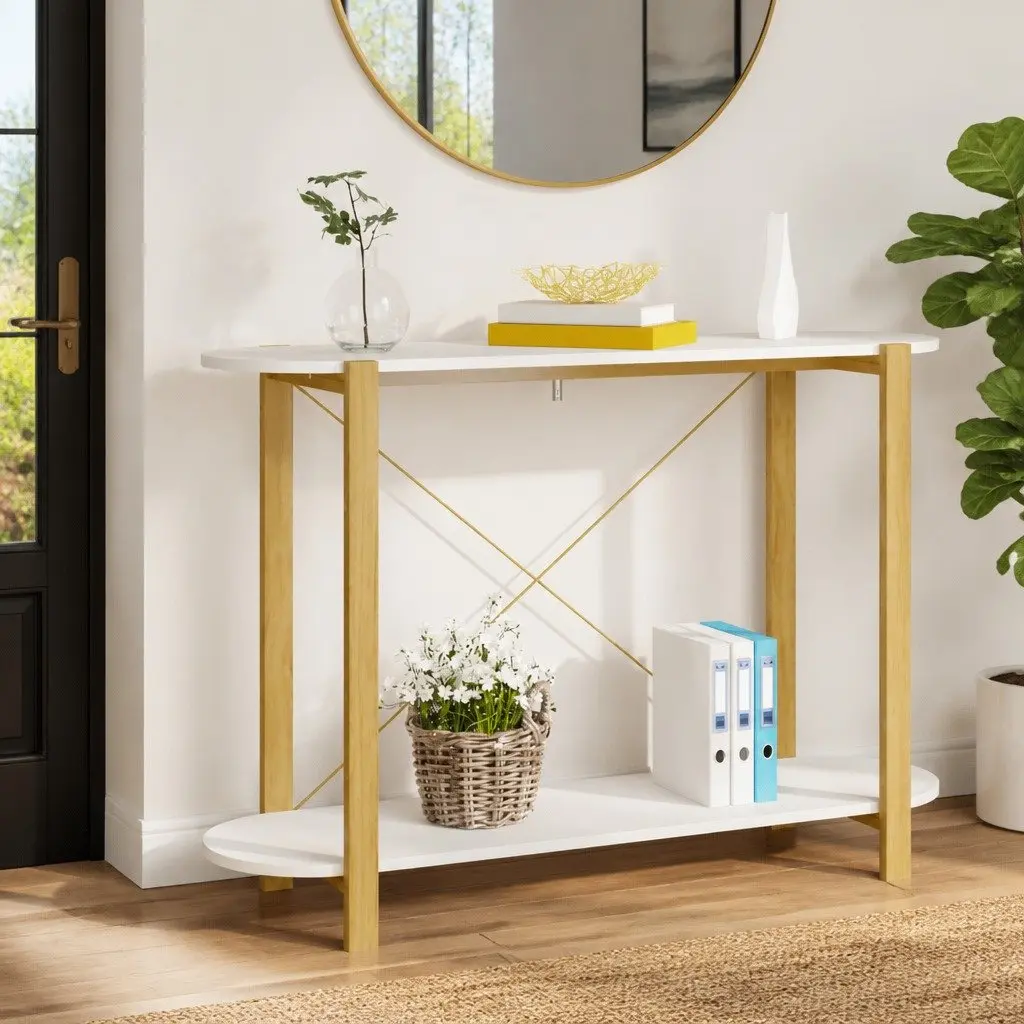 White Console Table with Ample Storage