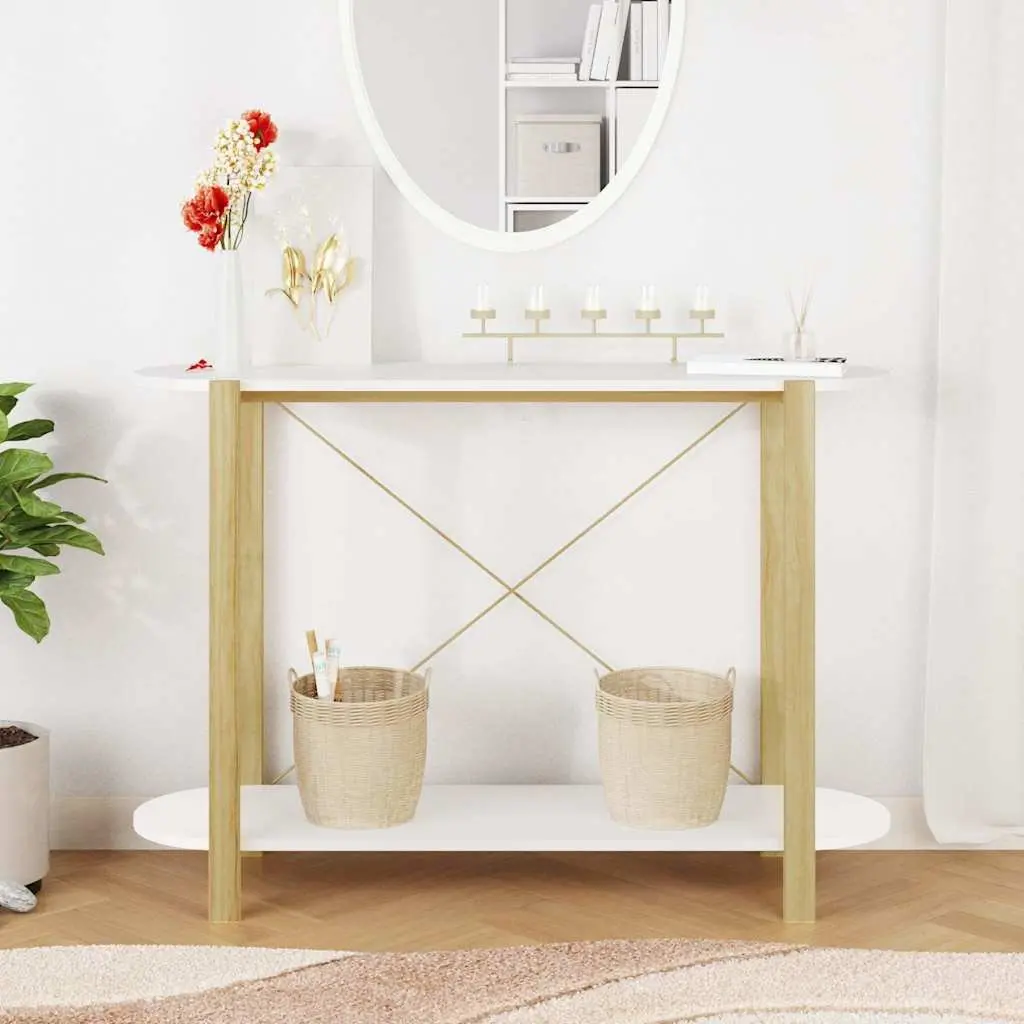 White Console Table with Ample Storage