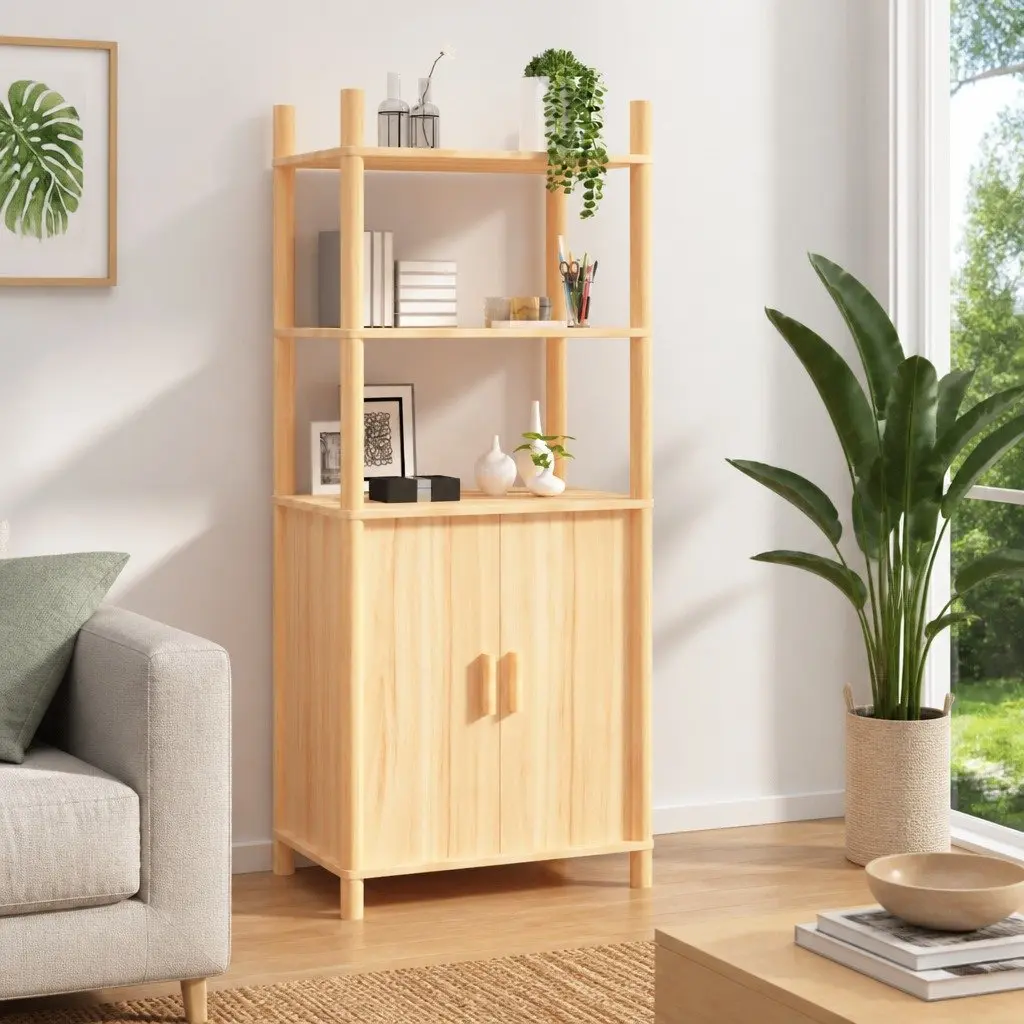 Highboard Storage Cabinet 60x40x141cm Brown Engineered Wood