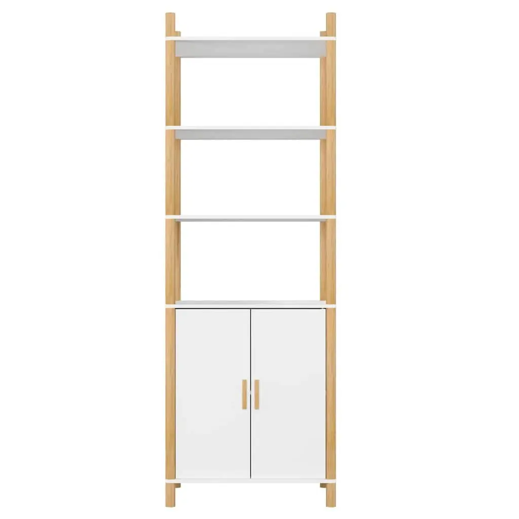 Highboard Storage Cabinet 60x40x173cm White Engineered Wood Sideboard Cupboard