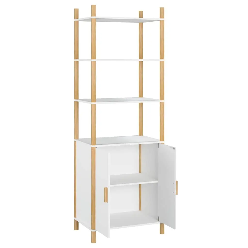 Highboard Storage Cabinet 60x40x173cm White Engineered Wood Sideboard Cupboard