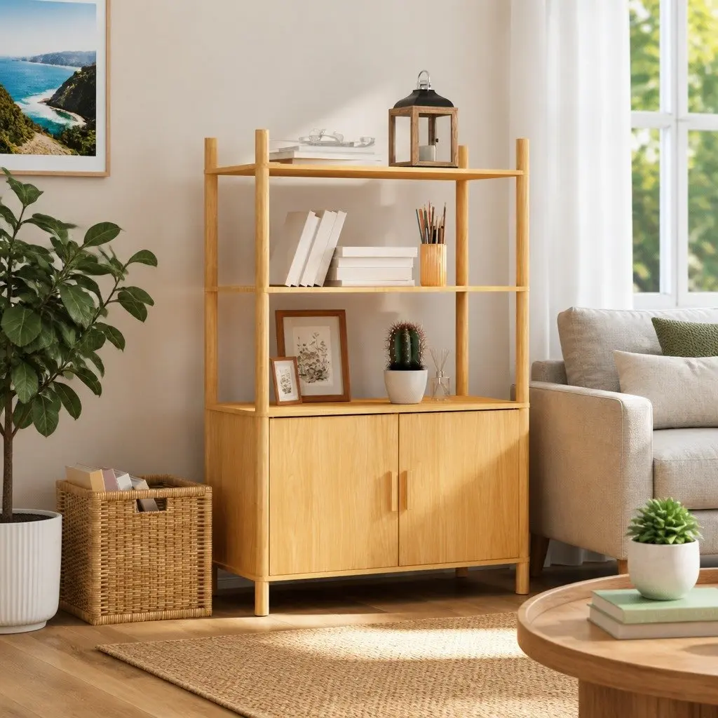 Highboard Sideboard Cabinet Storage 80x40x121cm Brown Engineered Wood
