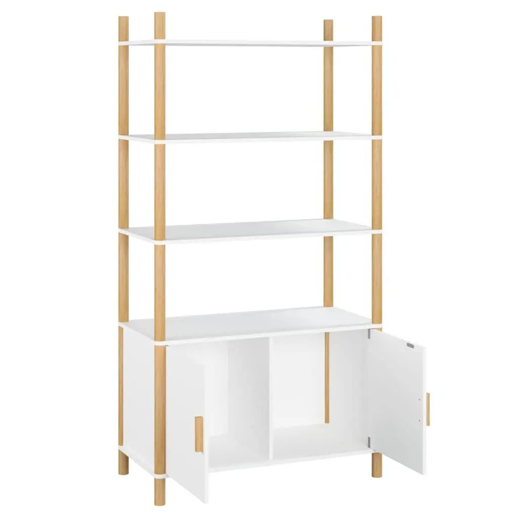White Highboard Storage Cabinet Engineered Wood Sideboard Furniture 80x40x153cm