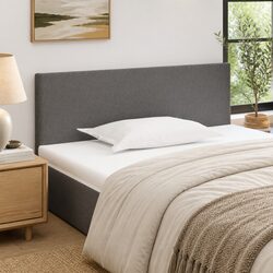Headboard Dark Grey 100cm Fabric Adjustable Height Bedroom Bed Support