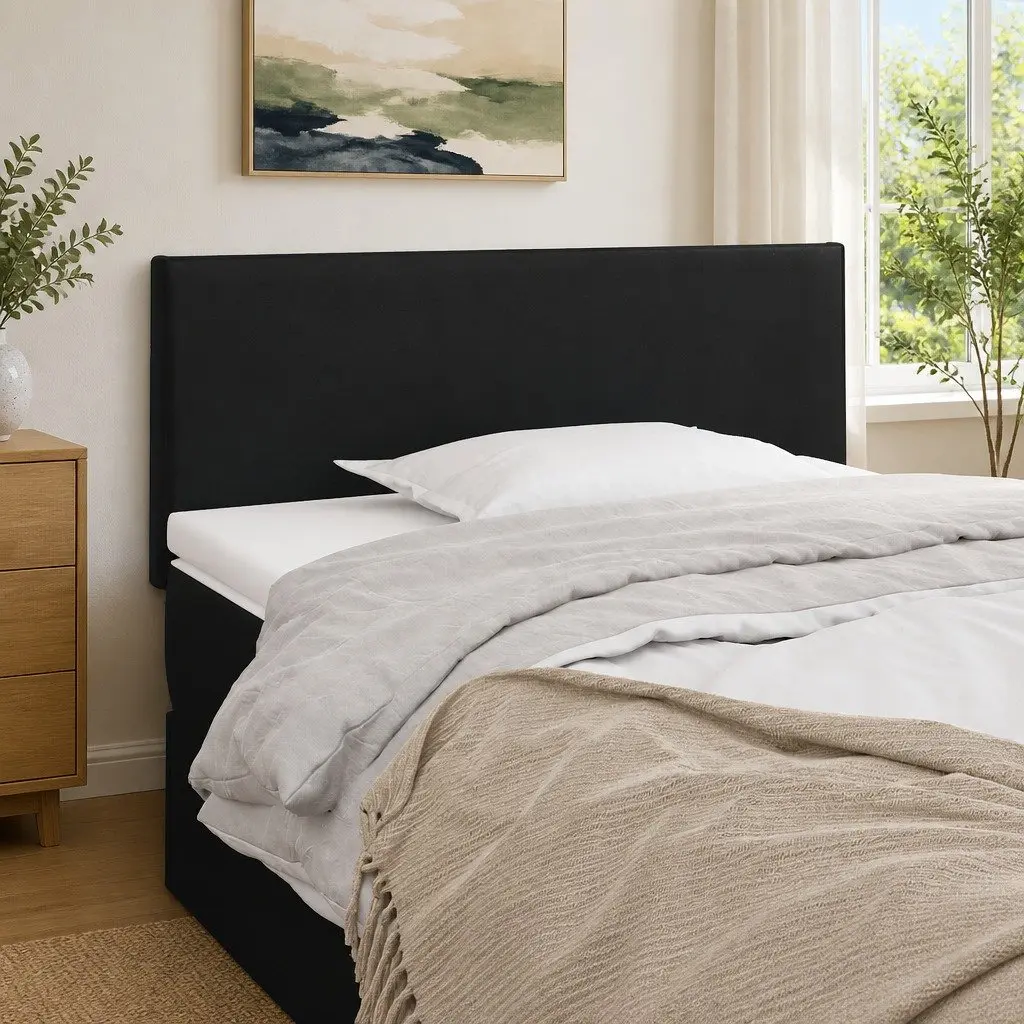 Faux Leather Headboard Adjustable Height 100cm Black Bedroom Bed Head Support