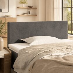 Reliable Grey Velvet Headboard with Sturdy Support - 100 cm