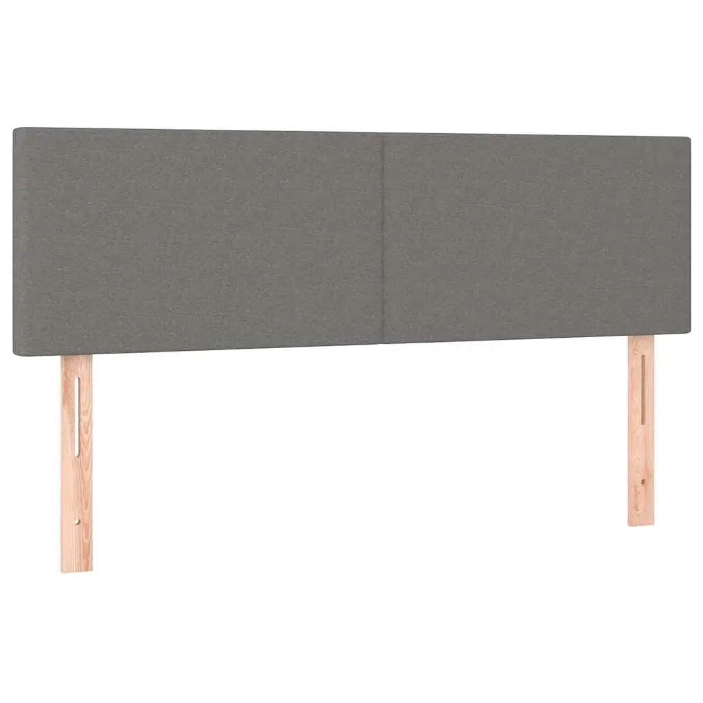 Dark Grey Fabric Headboards 2 pcs Set
