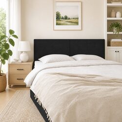 Comfortable Black Fabric Headboard with Adjustable Features