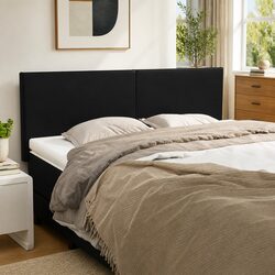 Reliable Black Faux Leather Headboard for Comfort